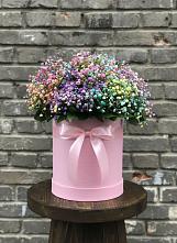 Цветочная композиция из Гипсофила и Розы в шляпной коробке #REPLACE_PRED# Малоархангельске