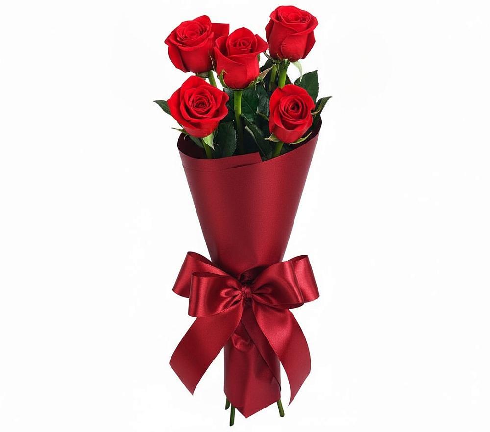 Букет 5 Красных роз Эдлесс Лав в Малоархангельске