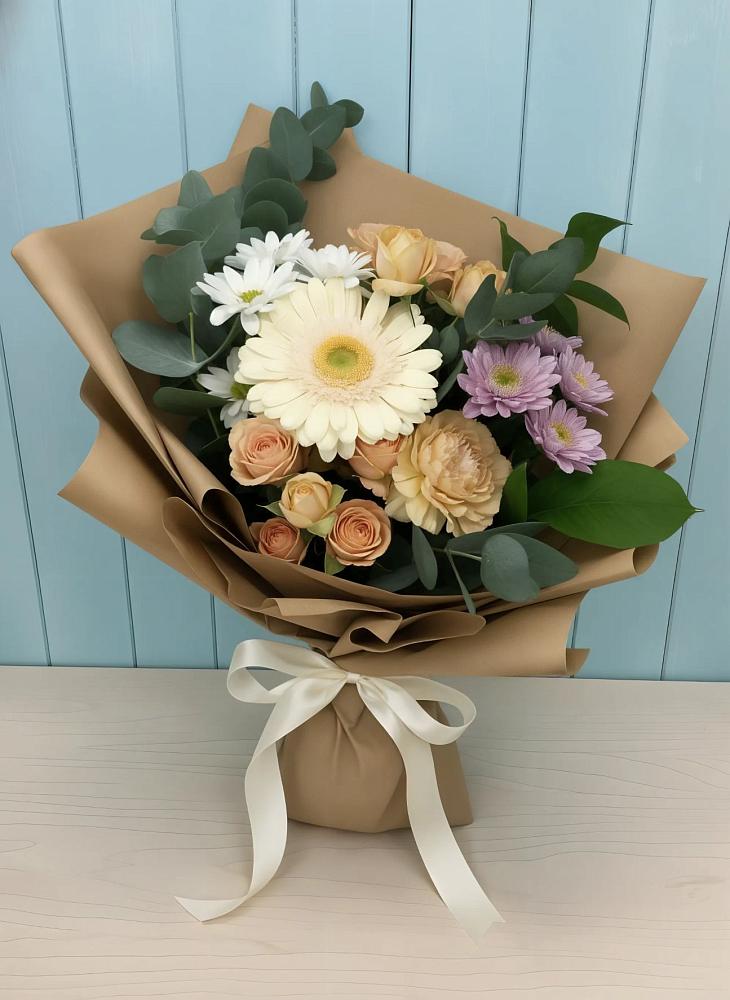 Букет цветов из: Герберы и Хризантемы в Малоархангельске