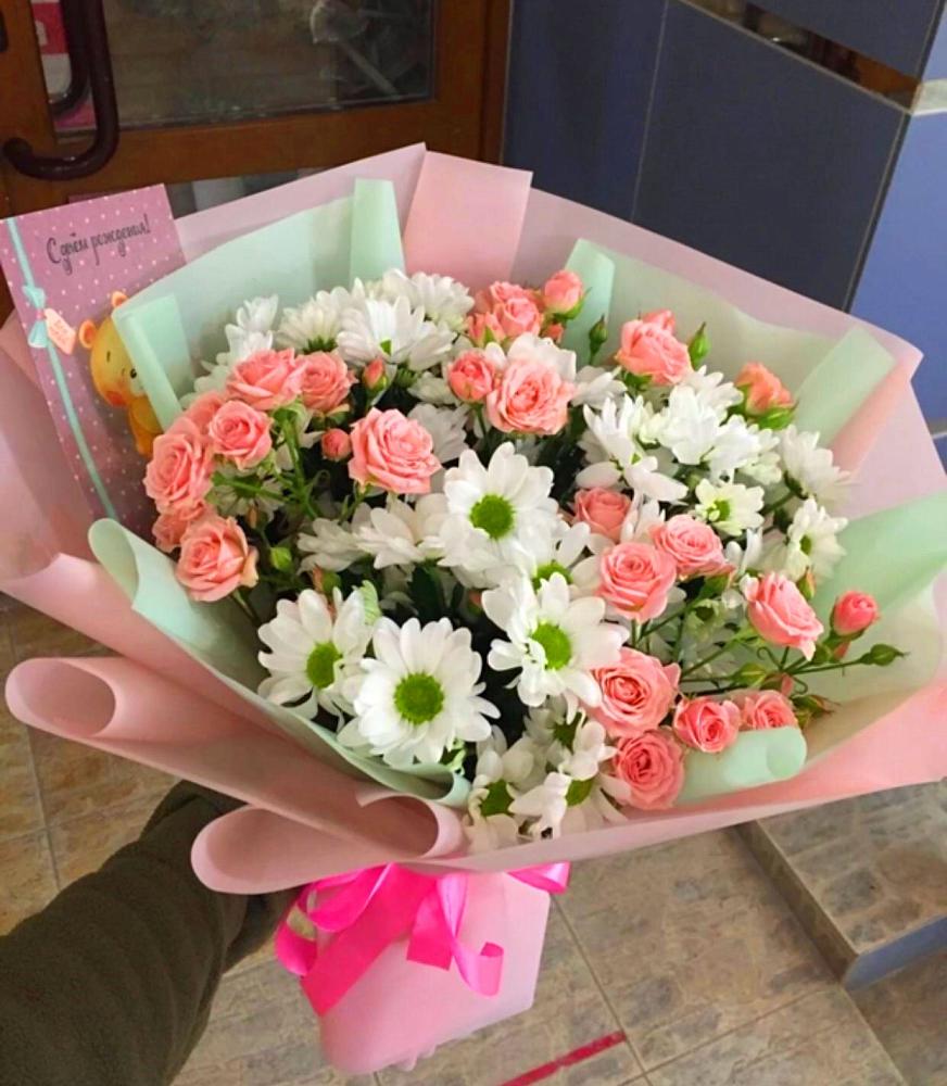 Букет цветов из: Розы и Хризантемы в Малоархангельске