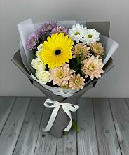 Букет цветов из:  Розы, Герберы и Хризантемы в Малоархангельске