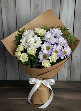Букет цветов из:  Хризантемы и Розы в Малоархангельске