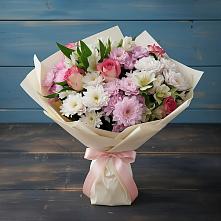 Букет цветов из:  Хризантемы, Альстромерии и Розы #REPLACE_PRED# Малоархангельске