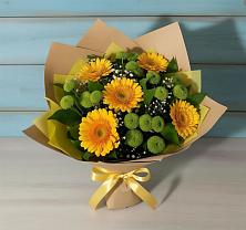 Букет цветов из:  Герберы и Хризантемы в Малоархангельске