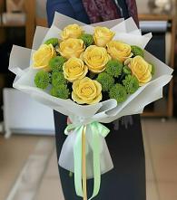 Букет цветов из:  Хризантемы и Розы в Малоархангельске