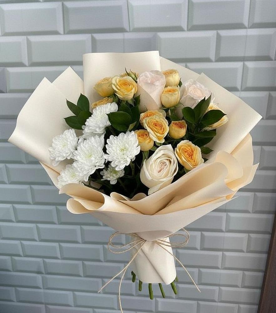 Букет цветов из: Розы и Хризантемы в Малоархангельске