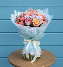 Букет цветов из:  Хризантемы и Розы в Малоархангельске