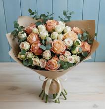 Букет цветов из:  Альстромерии и Розы в Малоархангельске